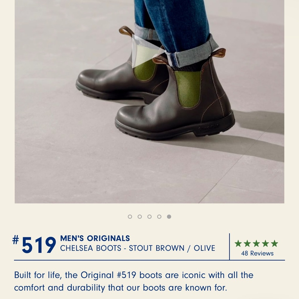 Blundstone Brown and Green Chelsea Boots with Elastic Panels